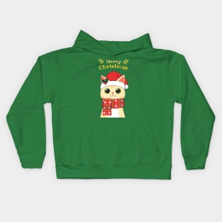 Meowy Christmas Merry Christmas Cat Kids Hoodie